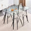 Chaises de salle à manger modernes en acrylique transparent avec pieds élégants en métal (ensemble de 4)-746949710-746949746