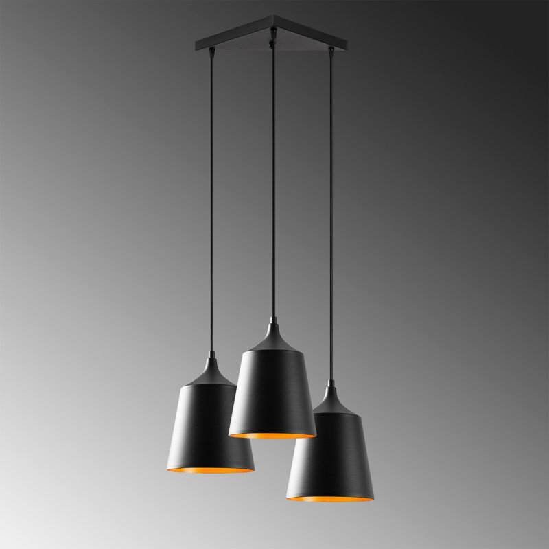 Luminaire suspendu conique à 3 lumières Monadnoc