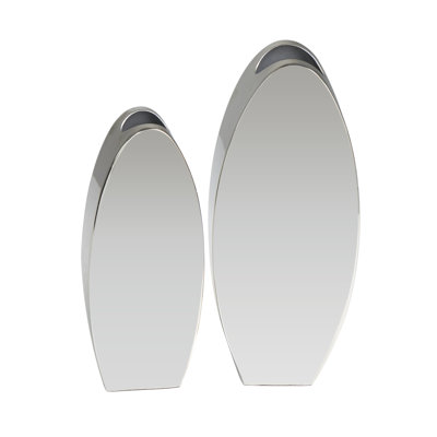 Stainless Steel Metal Decorative Silver Vase with a Sleek Mirror Finish Set