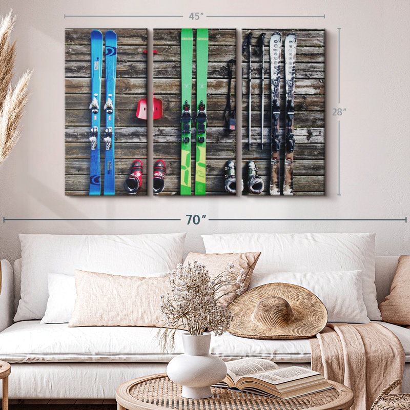 «Ski Gears», 3 pièces sur toile, H 28 po x l 45 po