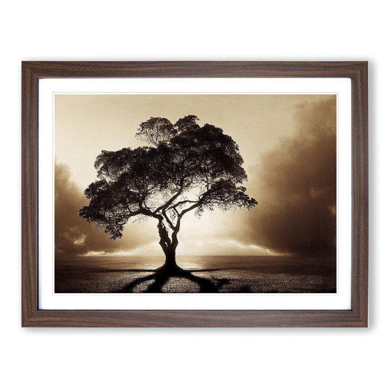 Otherworldly Tree - Single Picture Frame Print, 46cm H x 64cm W x 2cm D, Walnut