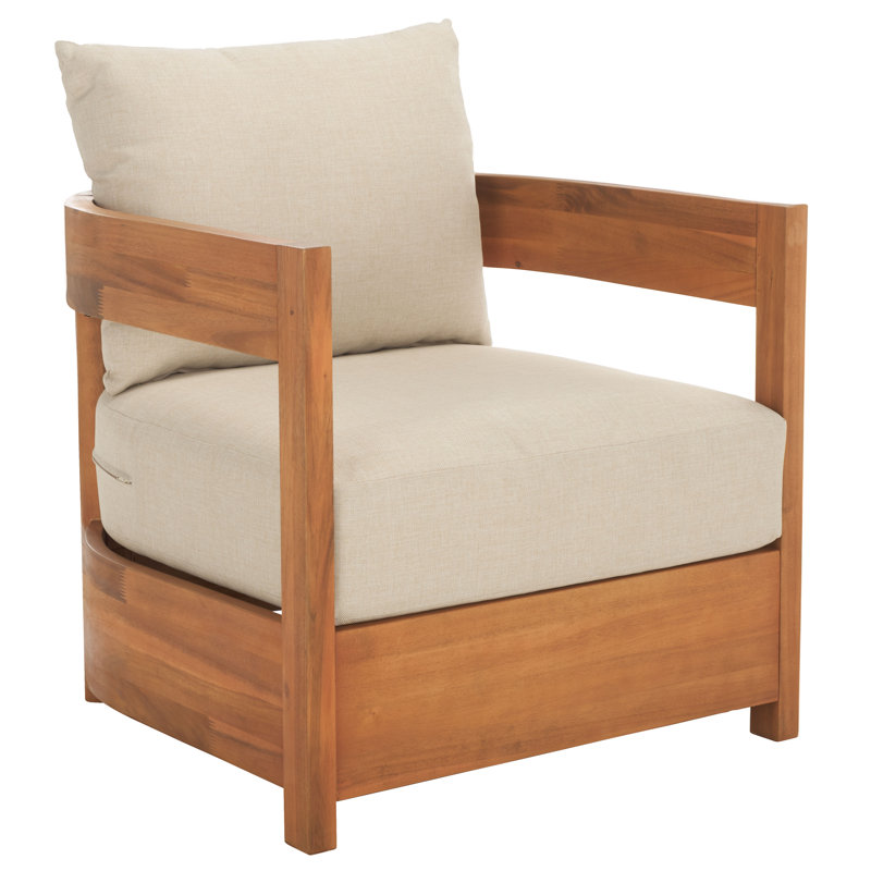 Burt Solid Acacia Wood Patio Club Chair