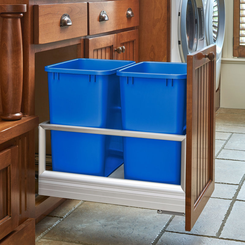 Rev-A-Shelf Poubelle, bleu, paquet de 2, RV-1024-22-2, Bleu, 6.75