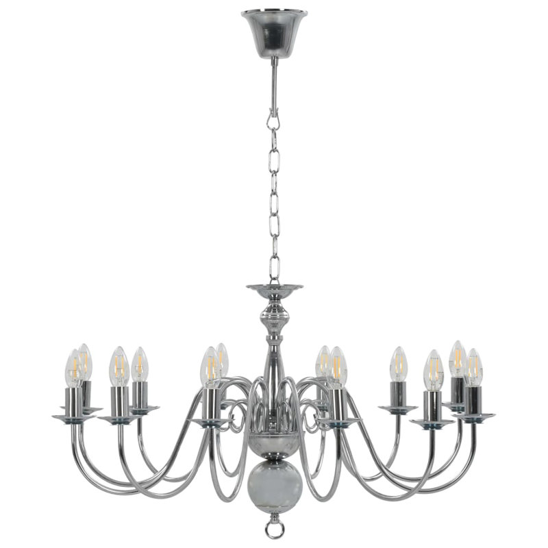 Albie 12 - Light Silver Chandelier Pendant