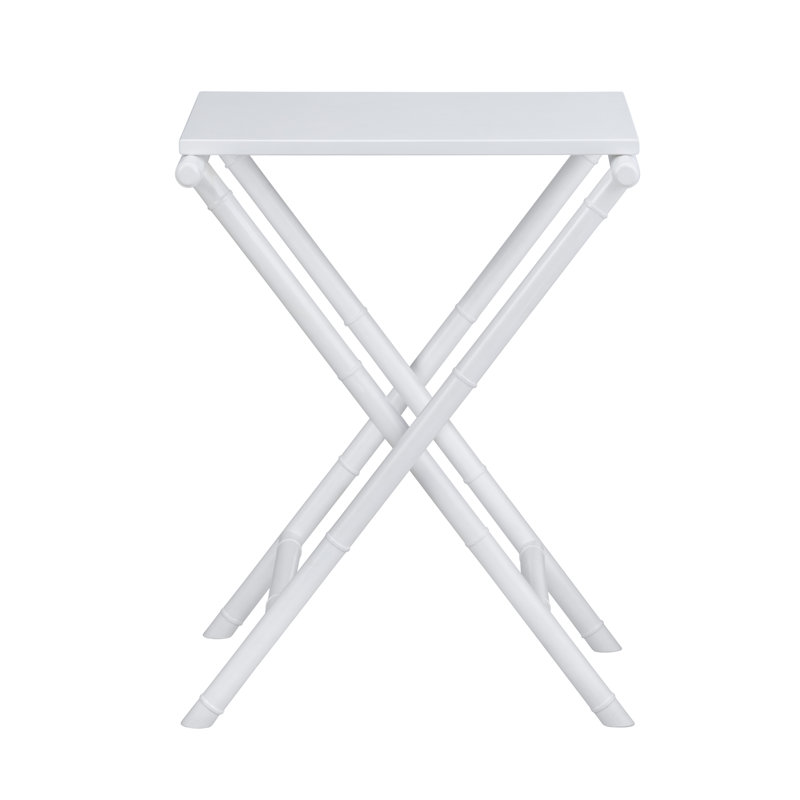 Table-plateau en bois massif et raphia blanc Mordcha