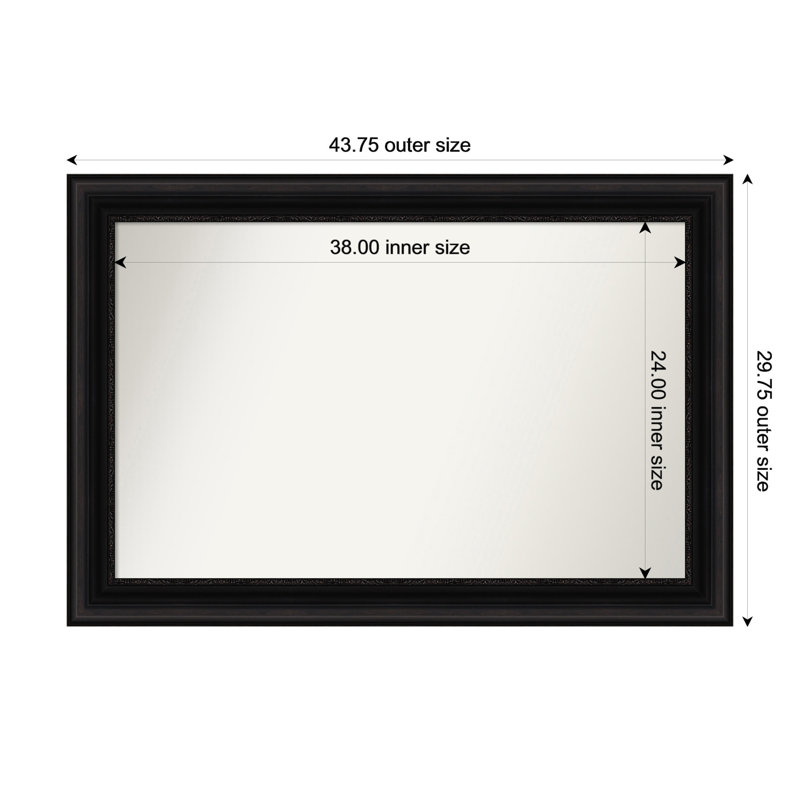 Miroir mural Senaiya, Rectangle, 29,75 po x 43,75 po