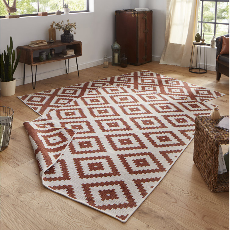 Malta Flatweave Orange/Cream Rug
