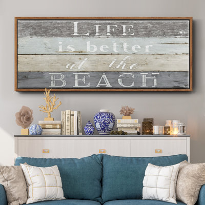 Life Better Beach- Framed Canvas