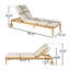 Chaise longue d'extérieur avec roulettes, structure en bois d'acacia (ensemble de 2)