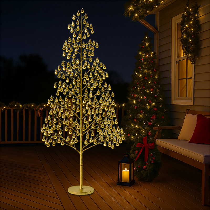  Micro Led Bauble Tree 1.8m, Gold