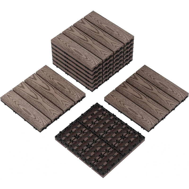 FXSGER 30 cm L x 23 cm W Plastic Tile, Brown