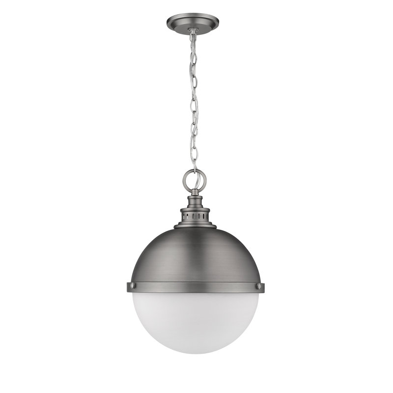 Luminaire suspendu sphère unique/à 2 lumières Dukinfield, Nickel antique