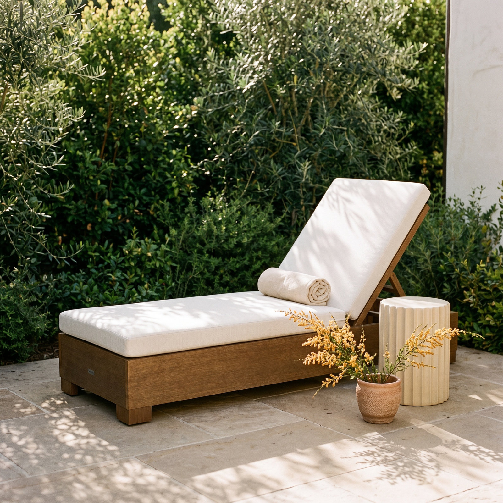 Aperol 26" Eucalyptus Patio Chaise Lounge