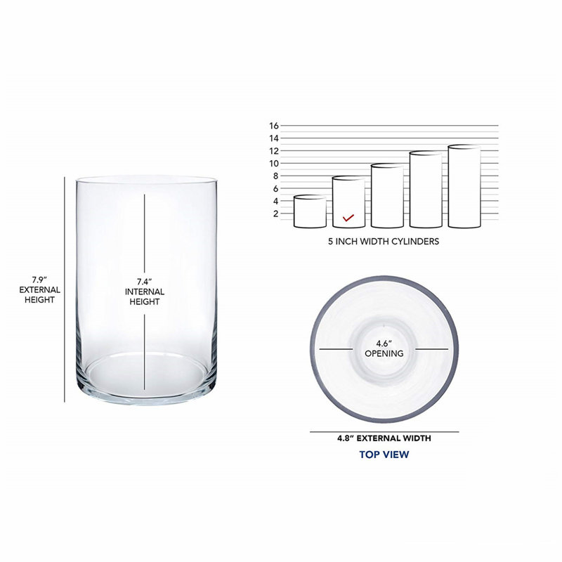 Khyrin Glass Table Vase, 8" H x 5" W x 5" D