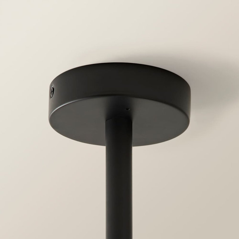Demetro Glass Semi Flush Mount, Black