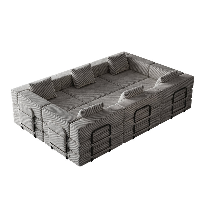 Canapé-lit pliant, Tissu gris