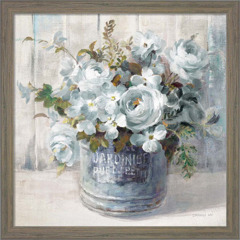 «Garden Blooms Blue Crop» par Danhui Nai, art encadré (ensemble de 2)