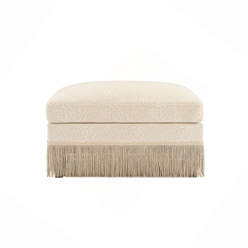 Repose-pieds en chenille léopard, Beige/brun