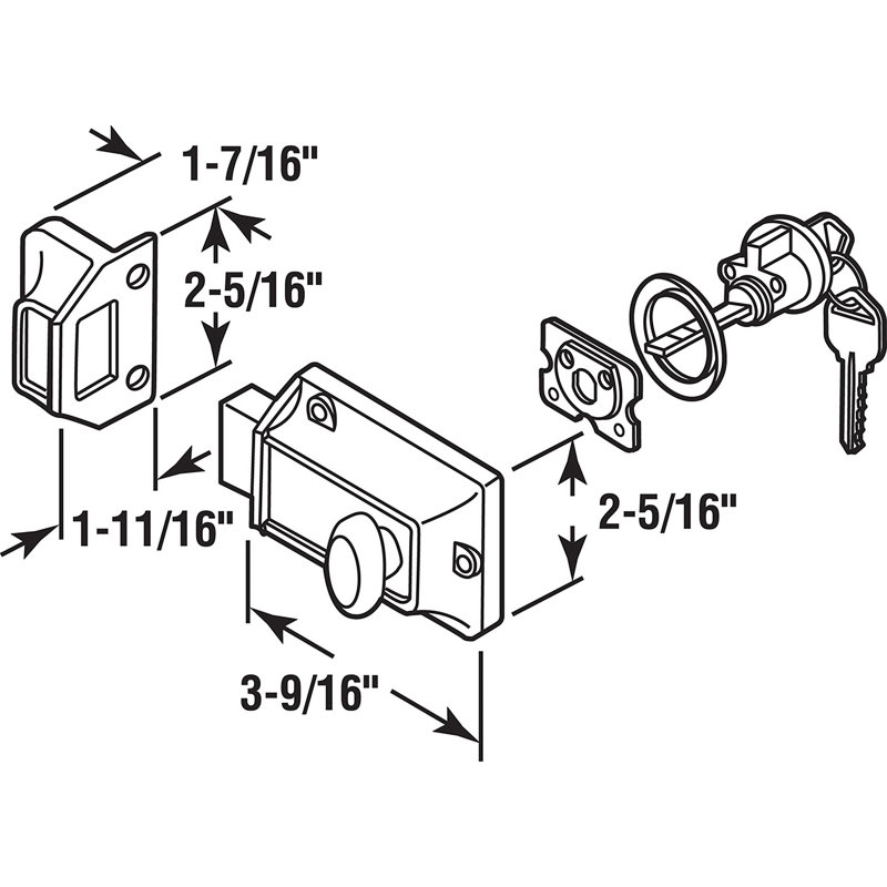 Prime-Line Single Cylinder Rim Deadlatch, Diecast, Brass (Single Pack)