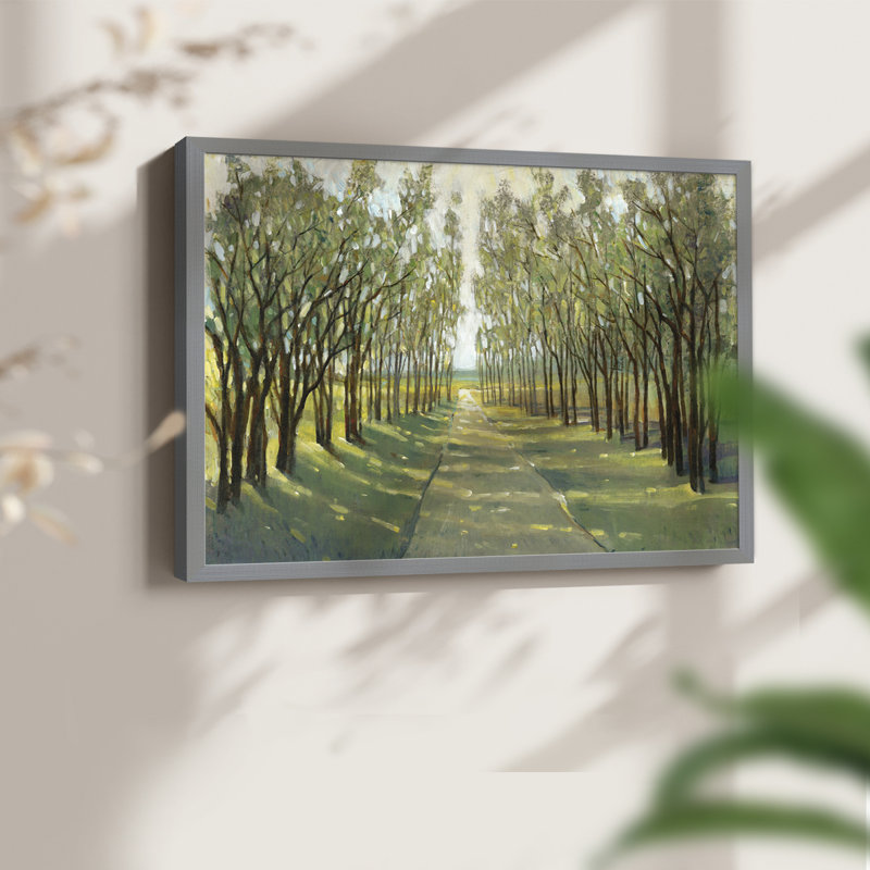 Forest Path -Framed Print - Restickable, H 16 po x l 20 po, Gris
