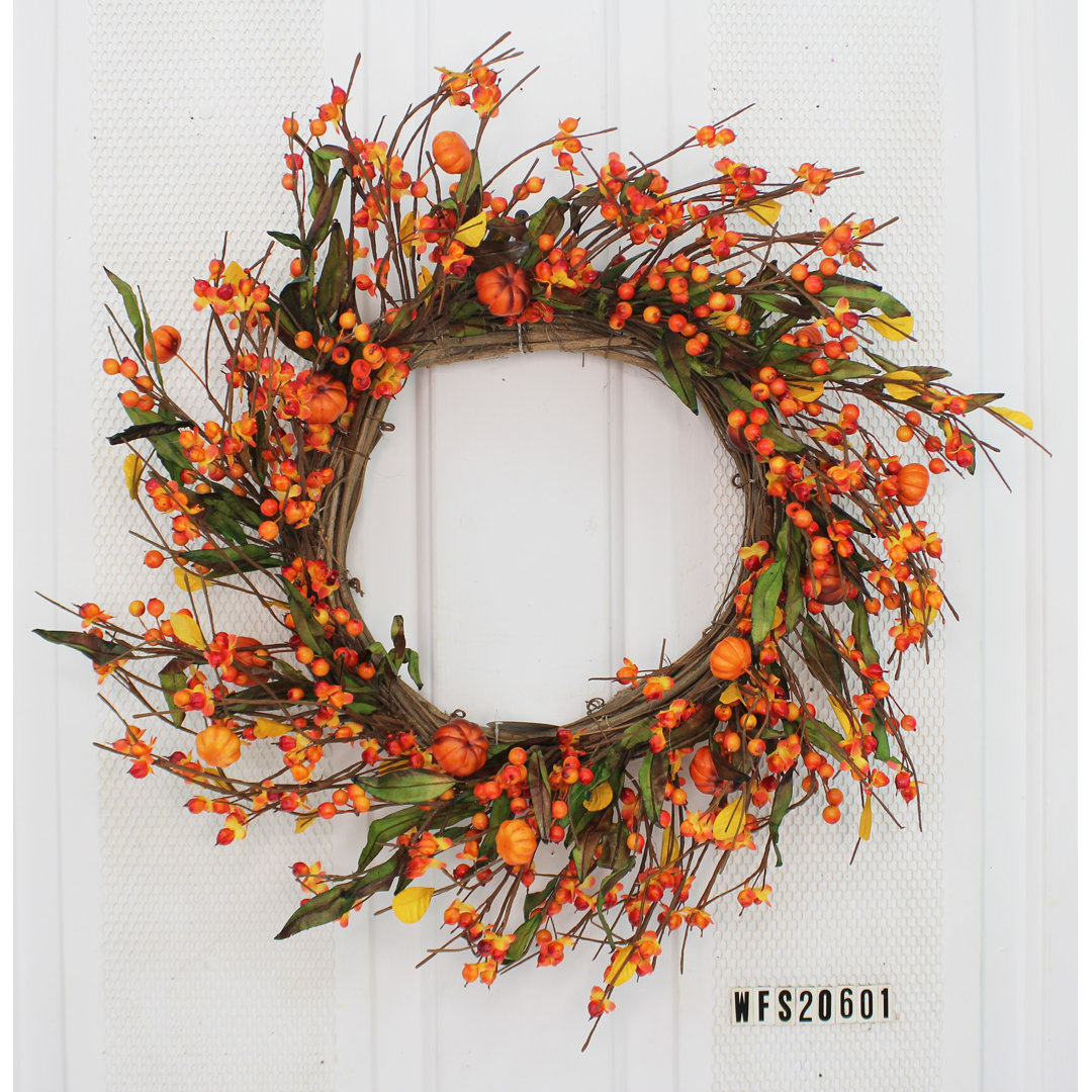 Handcrafted Faux Mixed Assortment Foam 24'' Wreath Primrue