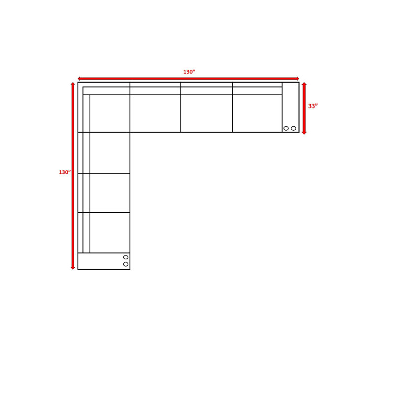 Ensemble de conversation modulaire 9 pièces avec coussins Biles