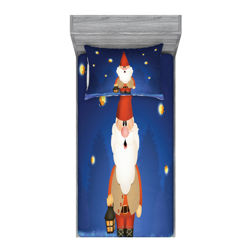 Gnome Microfiber Sheet Set, Twin Sheet Set with Fitted Sheet