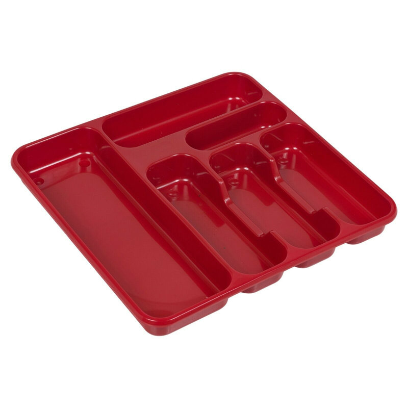 Plastic Flatware Caddy, Glitter Red
