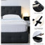 Lit avec rangement relevable, conception moderne, tête de lit à oreilles, hublots, lit tapissier en tissu avec rangement au gaz, style sans sommier,-118042505-118042507