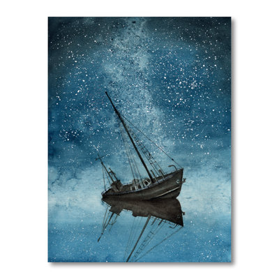«Ship with a Night Sky Strewn», reproduction sur toile