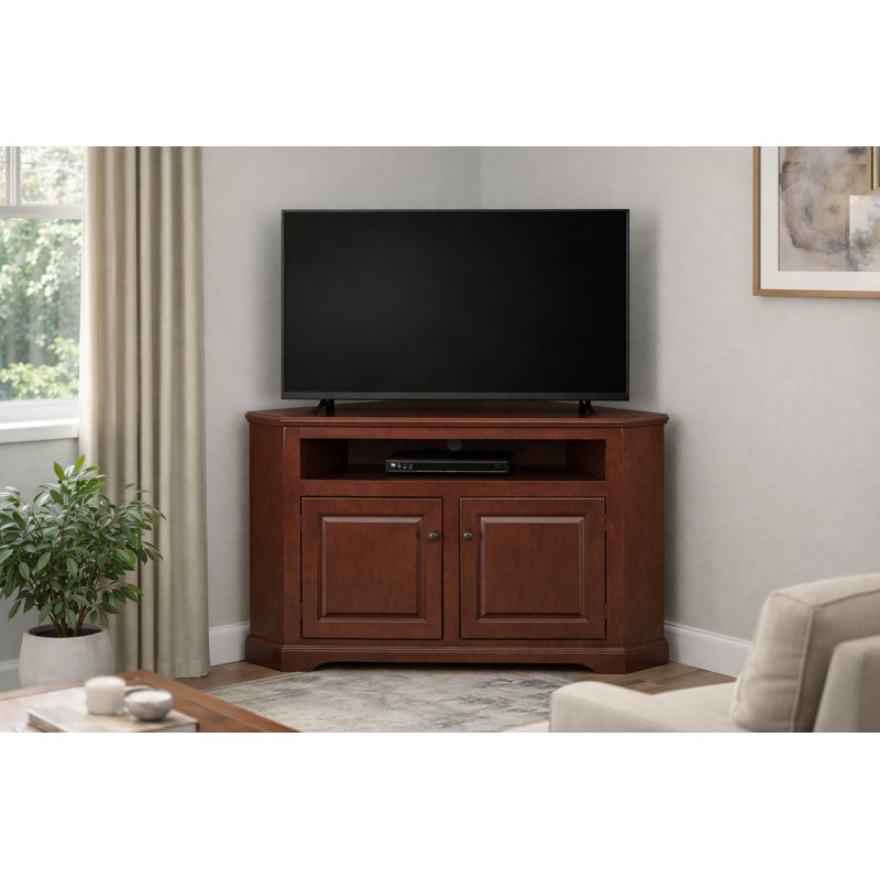 Inouye Unfinished Corner TV Stand for TVs up to 65", Concord Cherry