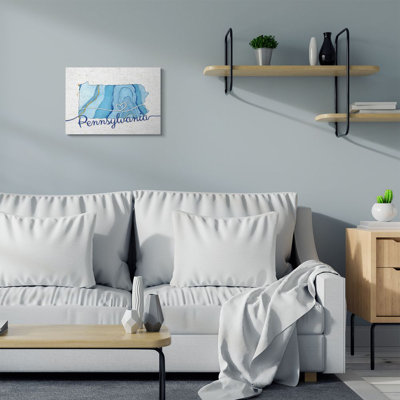 « pennsylvanie agate blue us state design », impression sur toile