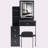 29.2" Small Size Left Bedside Cabinet Vanity Table + Cushioned Stool, Large Sliding, Touch Control, Tri-Color Switching, Brightness Adjust LED Mirror, High Capacity Storage, Suitable For Small Space-160305596