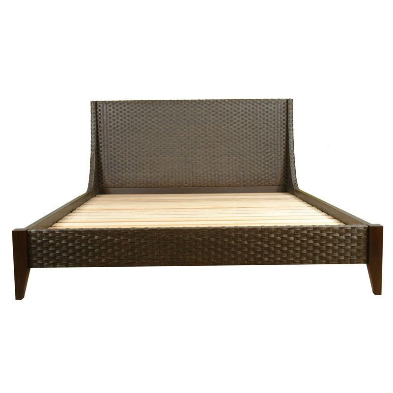 Lit plateforme en bois massif Jaelinn, Double