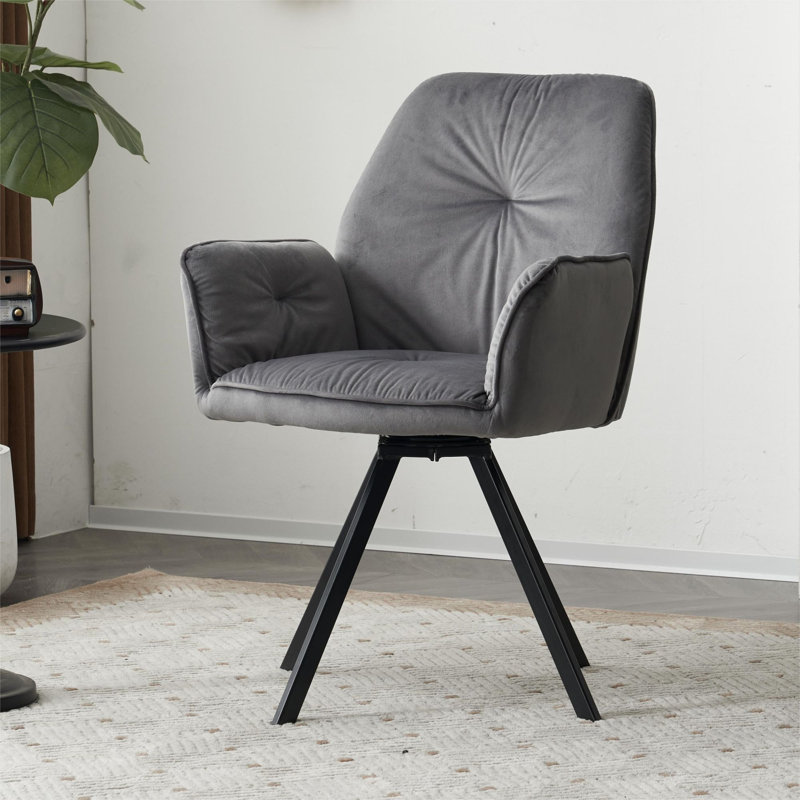 Rinki 50cm H Velvet Upholstered Metal Armchair