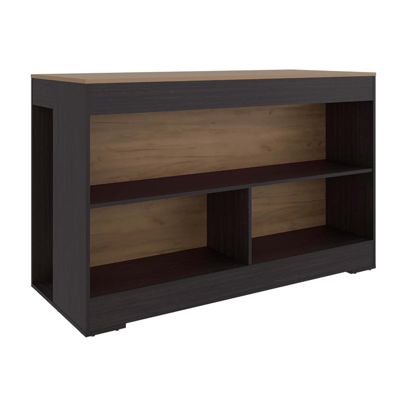 Open Storage Kitchen Island With Spacious Top And Shelves, Perfect For Modern And Compact Kitchens, Wenge
