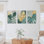 Or et sarcelle, feuille de Monstera, impression sur toile, ensemble botanique moderne (ensemble de 3)