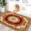 Tapis traditionnel en médaillon rouge avec envers antidérapant, tapis en faux cachemire de polyester lavable à la machine-122598977