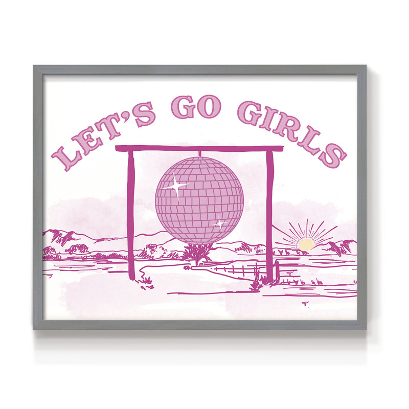 «Let Go Girls Disco», impression encadrée, Gris, H 11 po x l 14 po