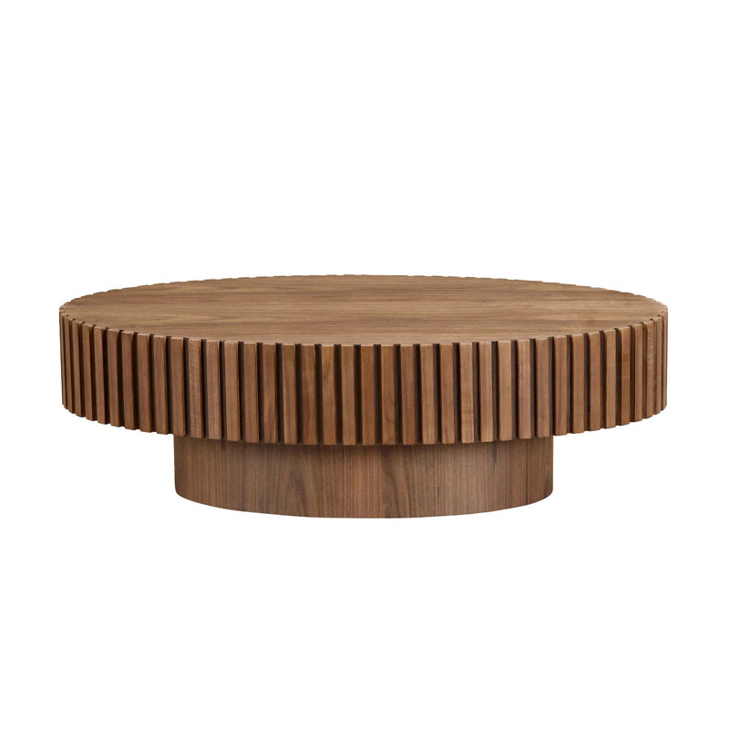 Handcraft Oval Drum Coffee Table, Walnut