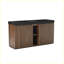 Meuble-lavabo autoportant en noyer de 60 po avec lavabo double 60 po, armoire de salle de bain moderne avec 3 trous de robinet et double cuve noire-129231769