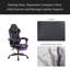 Fauteuil de jeu, fauteuil d'ordinateur ergonomique avec repose-pieds et support lombaire à massage, fauteuil de jeu vidéo pivotant à hauteur réglable pour adultes, capacité maximale de 300 lb-3146369