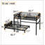 Lit superposé polyvalent en métal avec options mezzanine et plateforme, clôture de sécurité surélevée et finition en bois rétro-1633469072