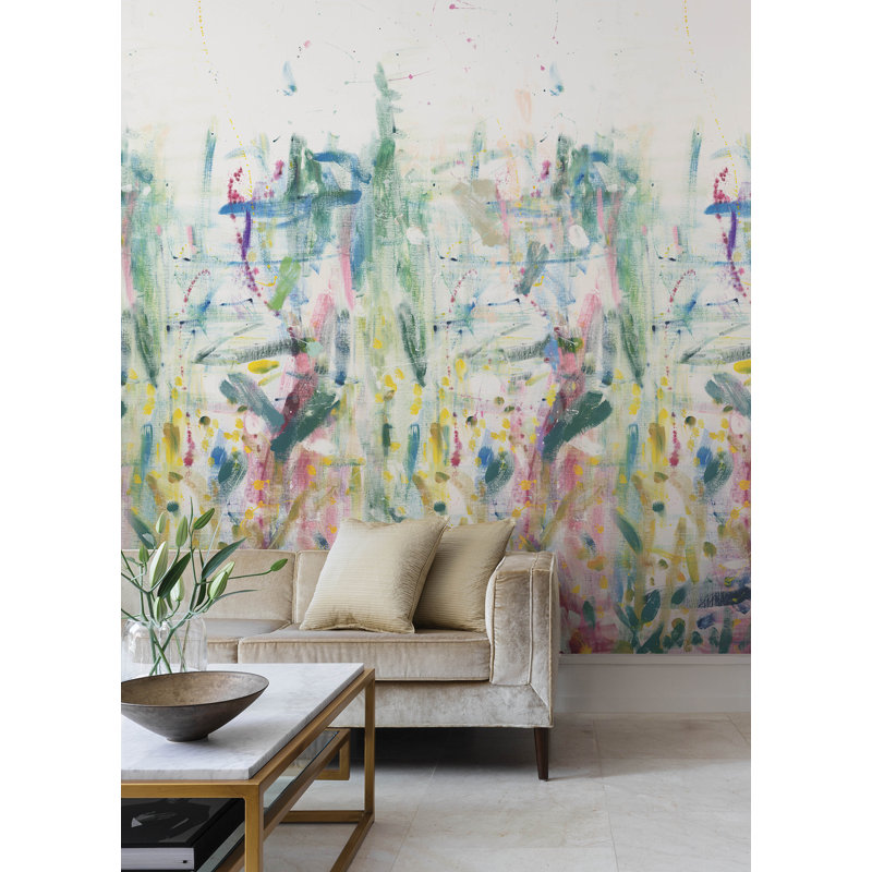 Fresque murale Fresco, Blanc/vert