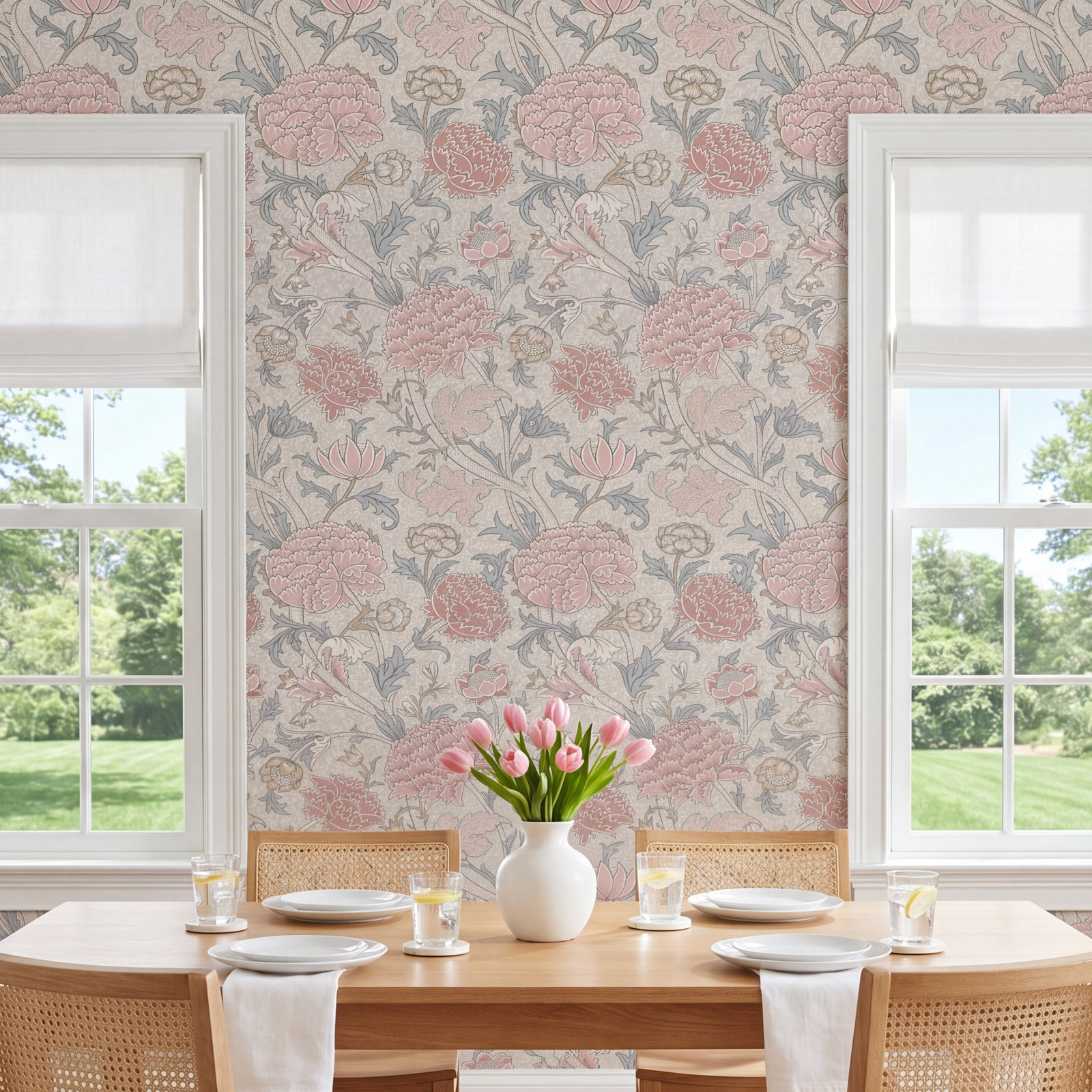 Floral Wallpaper, Pink