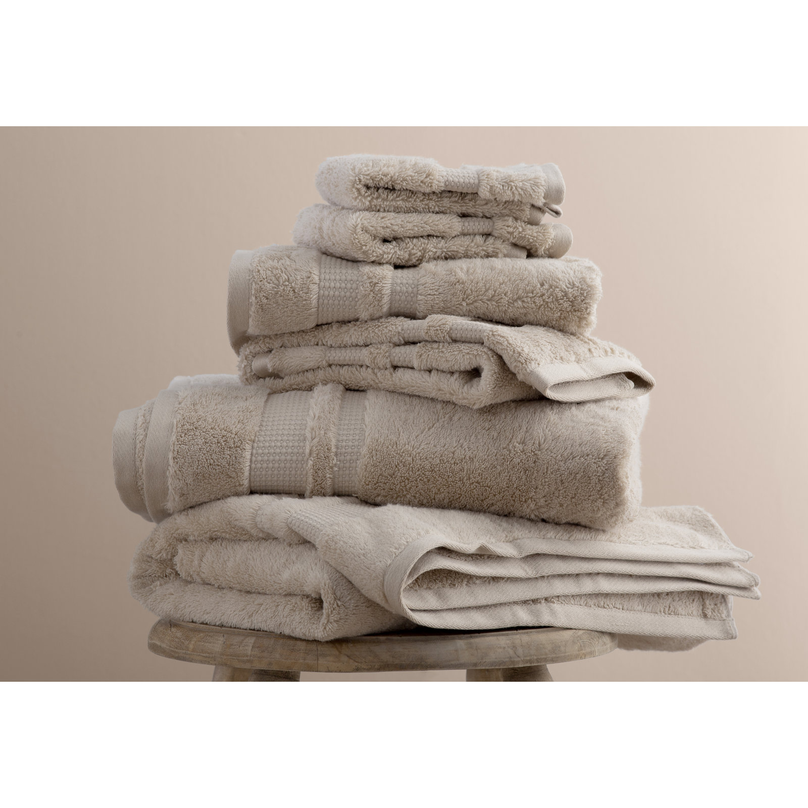 Casswell 6-Piece Cotton Towel Set, Sand