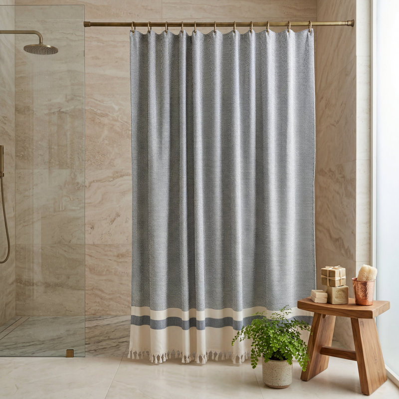 Rideau de douche Pixel, Denim Blue - 72" x 84"