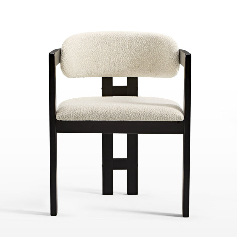 Chaises de salle à manger en bois massif Elle Boucle, noyer / noir (ensemble de 2), Noir