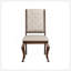 Ensemble de 2 chaises de salle à manger rembourrées en tissu crème avec finition Java antique et dossier capitonné pour un confort élégant-1749921615