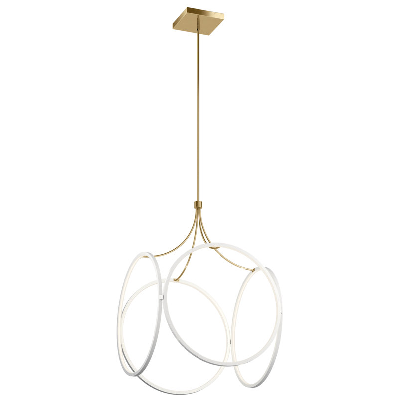 Nikiki 1 - Light LED Unique/Statement Pendant, White, 73" H x 24" W x 24" D